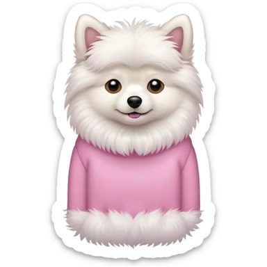 Spitz dog in a pink sweater sticker