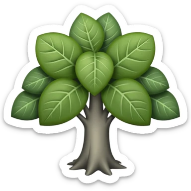 emoji de un trébol gris de 4 hojas sticker