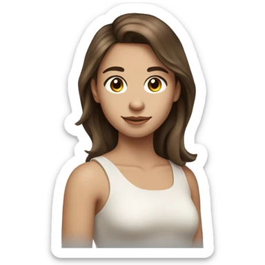 19 year old teen with brown hair that reaches shoulders but whiter skin tone sticker