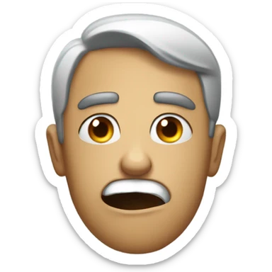 Eyes wide mouth agape concerned look sticker