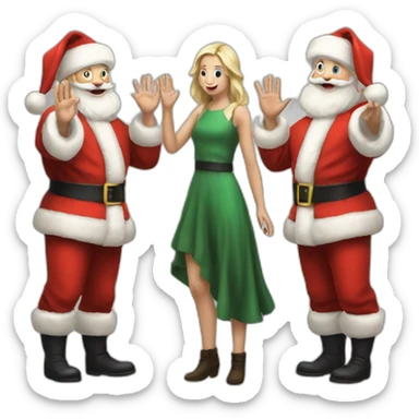 Full height Actively gesturing with hands pale skin Santa Claus sticker