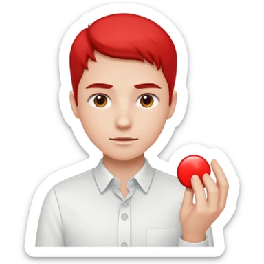 Person pressing button sticker