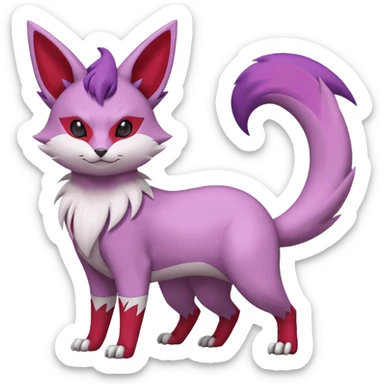 Zangoose-Rattata-Skitty-Espeon-Purrloin-Fakemon-hybrid-creature (full body) sticker