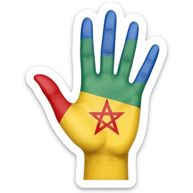 UNE PETITE MAIN COLORE DE DRAPEAU AMAZIGH sticker