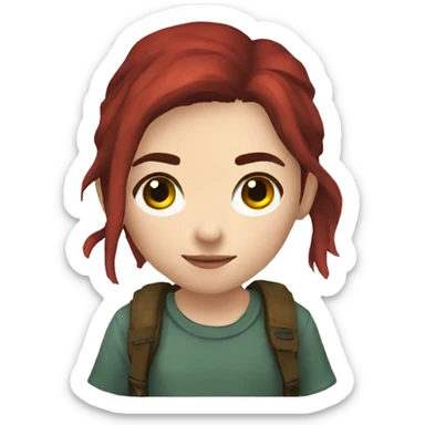 Ellie the last of us red t-shirt sticker
