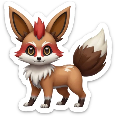 Meloetta-Rocruff-Eevee-Furret-Obstagoon-Lycanroc-Pokémon-Fakémon-fusion-hybrid-creature sticker