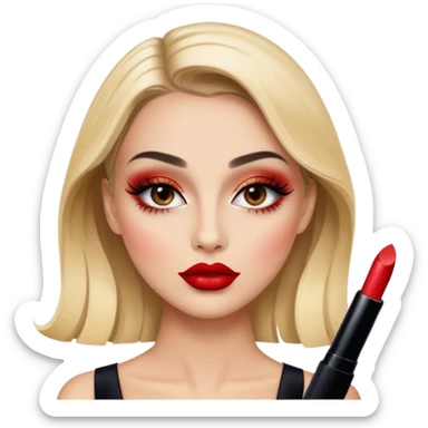 an emoji that’s inspired by Michelle Alves make-up from Dior fall-winter runway 2003 sticker
