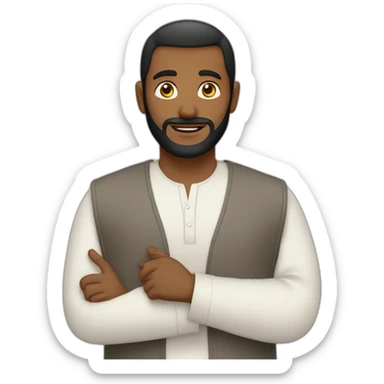 Homme en Qamis qui fais un cœur avec ses mains sticker