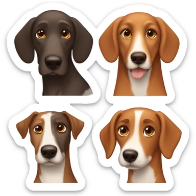 A couple, the boy with brown hair and brown eyes, and the girl with brown eyes and brown and a little orange hair. With a dog of the Italian sighthound breed sticker