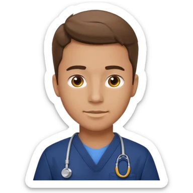 male light brunette hair vet with navy blue scrub

 sticker