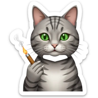 cat smoking weed sticker
