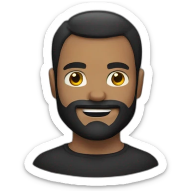 Homme chauve musclé avec une barbe noir sticker