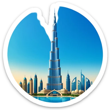 Burj khalifa sticker version sticker