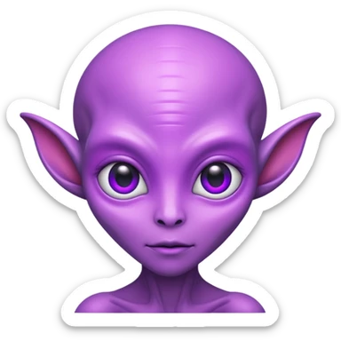 alien living in desert, pink/purple colorful, accessories, just face  sticker