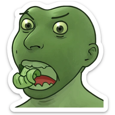 guy choking himself with his hands sticker