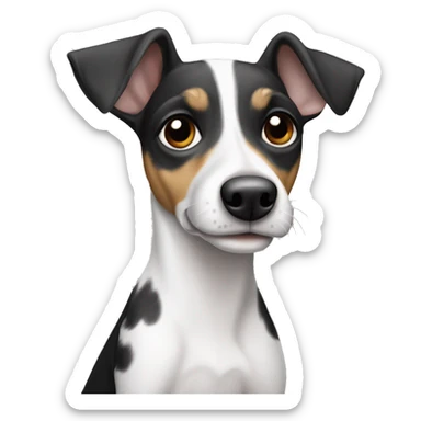 Black and white and grey jack spotted russel rat terrier no brown sticker