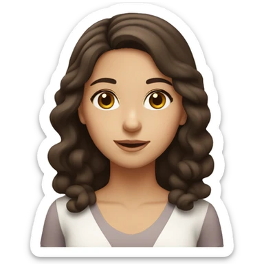 brunette jewish girl with brown eyes and rosy cheeks sticker