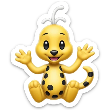 marsupilami noir avec écrit en dessous "Spunky" sticker