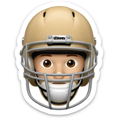 College football player helmet in light tan color  sticker
