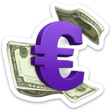 Money euro purple sticker