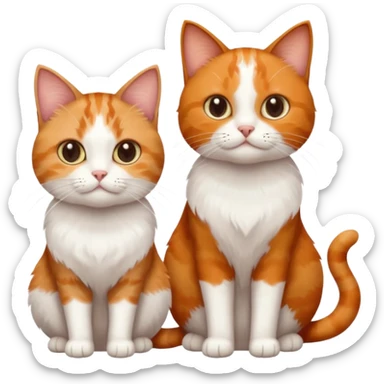 3 sibling cats all various different natural colours; 1 is ginger and white, the next is brown tabby and white and the third is a calico sticker