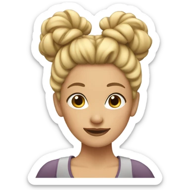 Blonde girl with bun sticker