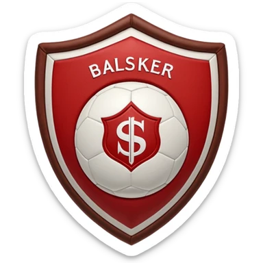 The red and white colored turkish club Balıkesirspor logo with a shield pattern kicking the ball sticker