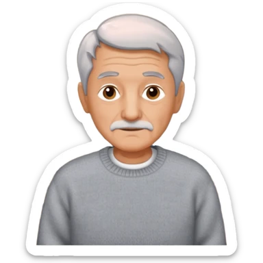 señor muy mayor pelo gris sin bigote casero sticker