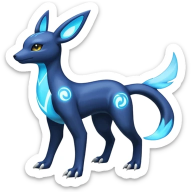 Manectric-Electrike-Lugia-Umbreon-Draco-Fakémon-hybrid-creature (full body), 4 legs sticker