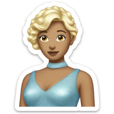 Sparkly pastel blue dress covered in glitter. sticker