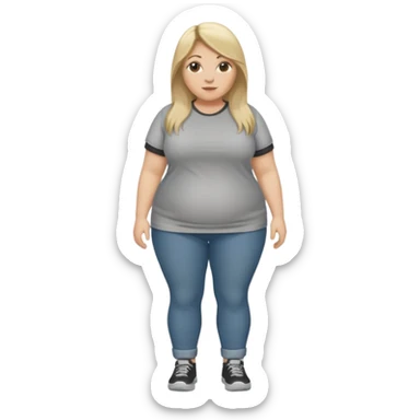 Full body, 38year old bbw mom, long dirty blonde hair sticker