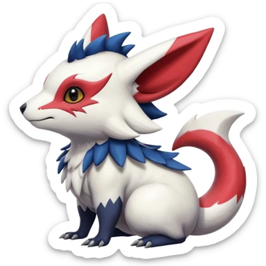 Scaly furry cute realistic painted smooth glossy Zangoose-Salandit-Minccino-Absol-fusion sticker