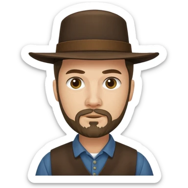 Amish man with goatee sticker