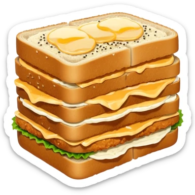 katsu sando sandwich cut in half sticker
