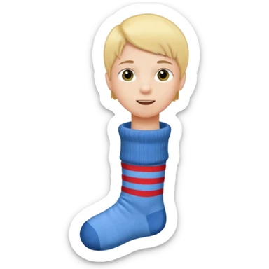 Younger kid sock over leg sticker