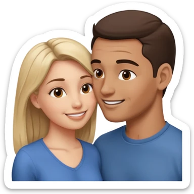 
Man head against woman head looking in their eyes sticker