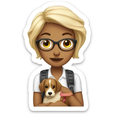 mulher como pet sitter sticker