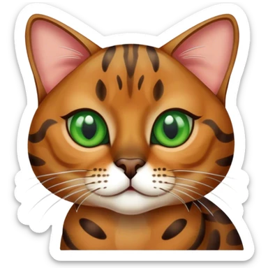 Brown bengal cat Wit green eyes sticker