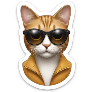 fashion cat with designer sunglasses on sticker