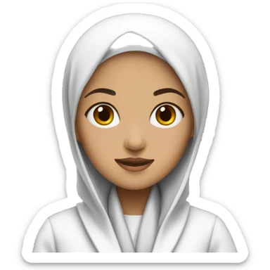 A hijab girl wearing a white coat  sticker