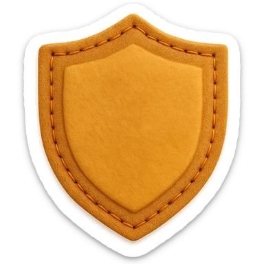 <StylePrompt>
  <Name>Minimal Felt Appliqué Icon</Name>
  <Description>
    A soft, handcrafted felt icon style with lightly padded forms, simple shapes, and clean outlines. Features slightly more visible stitching for tactile charm while maintaining a low-detail aesthetic.
  </Description>
  <VisualProperties>
    <Material>Felt</Material>
    <Texture>Soft, matte surface with subtle fiber detail</Texture>
    <Stitching>
      <Type>Threaded edge stitch</Type>
      <Color>Muted orange or warm brown</Color>
      <Pattern>Evenly spaced running stitch around edges</Pattern>
      <Thickness>Medium (approximately 10% more pronounced than minimal)</Thickness>
      <Contrast>Moderate (stitch color clearly distinct from base felt)</Contrast>
    </Stitching>
    <Padding>Low to moderate—slightly raised but not deeply dimensional</Padding>
    <Edges>Smooth and rounded with clean curves</Edges>
    <ColorPalette>
      <Primary>Warm yellows, oranges, and browns</Primary>
      <Accent>Dark brown for facial features</Accent>
      <Background>Neutral off-white or soft beige</Background>
    </ColorPalette>
  </VisualProperties>
  <FacialFeatures>
    <Eyes>Small round dots</Eyes>
    <Nose>Simple oval or triangle</Nose>
    <Mouth>Minimal curved line or none</Mouth>
    <DetailLevel>Low</DetailLevel>
  </FacialFeatures>
  <Rendering>
    <Lighting>Soft and diffused</Lighting>
    <Shadows>Subtle, barely visible</Shadows>
    <Perspective>Front or side profile, flat angle</Perspective>
  </Rendering>
  <Applicability>
    <SubjectType>Animals, symbols, objects</SubjectType>
    <OutputFormat>Icon, patch, or sticker</OutputFormat>
  </Applicability>
</StylePrompt>

{subject} = shield sticker