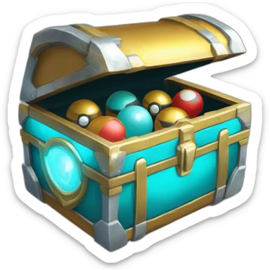 Pokemon Game LootCase Color Cyan Rich Treasure Legendary Epic Pokeballs Pokemons and Pokemon Items Inside this have Shiny Glow sticker