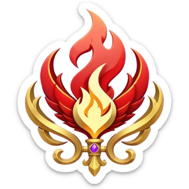 Make emojis for a server called crimson fire dominion on discord sticker