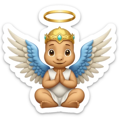 Dinosaurio angelical rezando  sticker