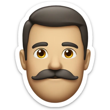 Man big handlebar moustache  sticker