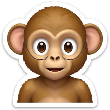 monkey with hearing aid sticker