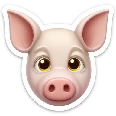 He has yellow skin, a golden horn on his head, a nose like a bird's nose, and two ears like a pig's ears sticker