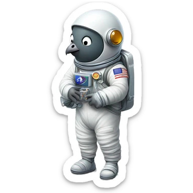 pigeon astronaut in space suit sticker