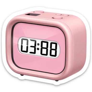 Please make me an alarm clock digital that will show six o'clock in the morning and make it in the style of ios 18.1 and aesthetic and the color is light pink  sticker
