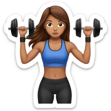 Gym girl tan skin and brown long hair  sticker